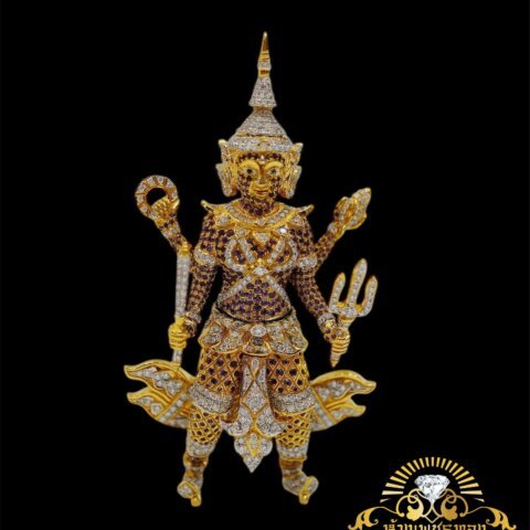 พระวิษณุ ฝังพลอยฝังเพชร ทอง 96.5%